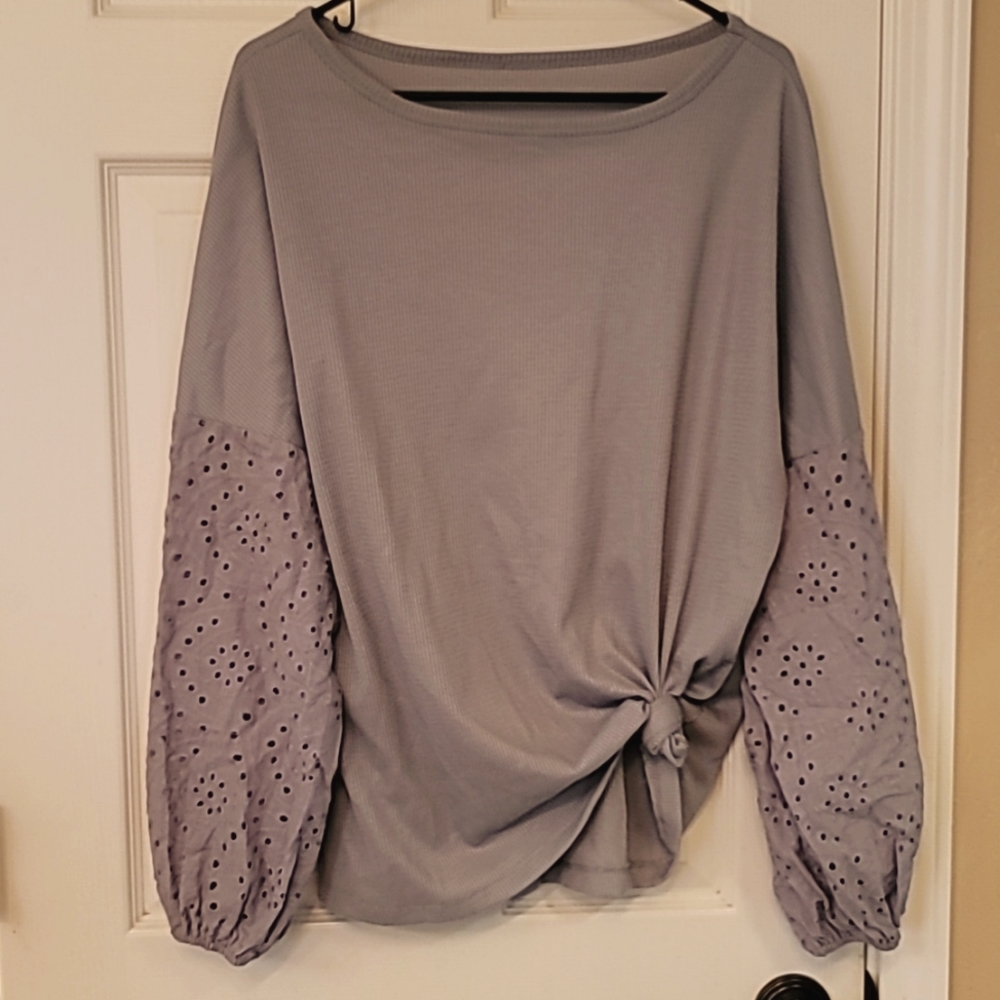 Large waffle knit top
